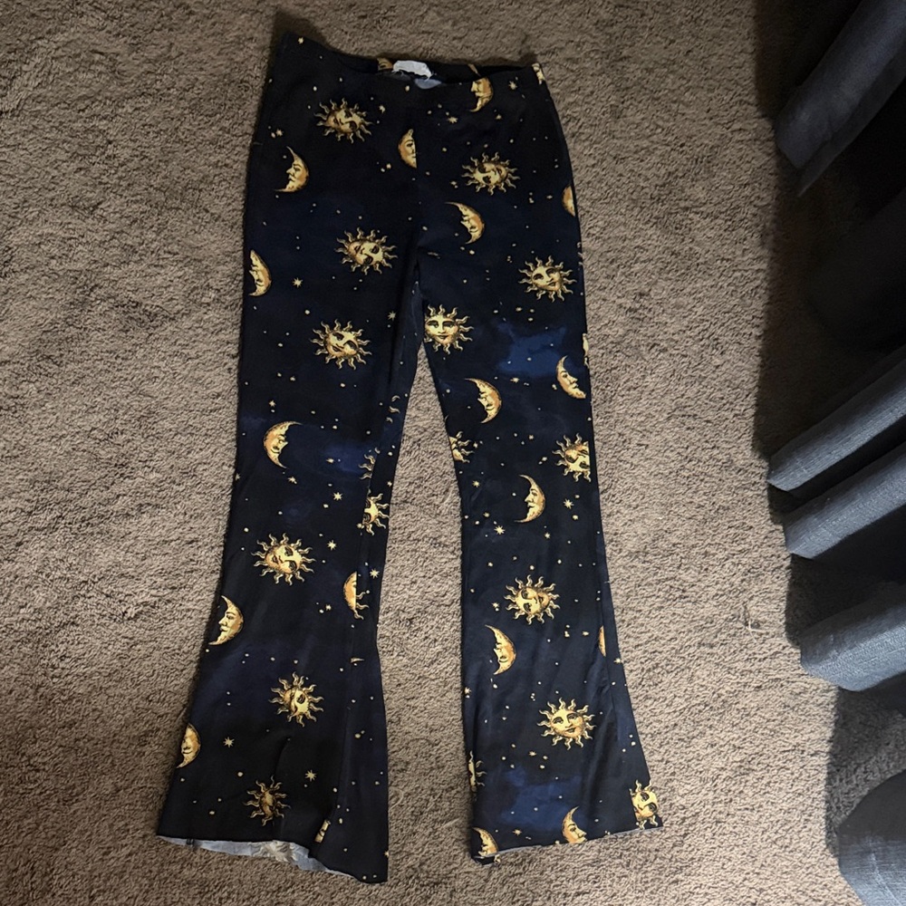 Bear Dance Black and Gold Celestial Flare Pants